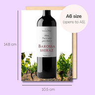 Example showing the size of the card. 14.8cm high x 10.5cm wide