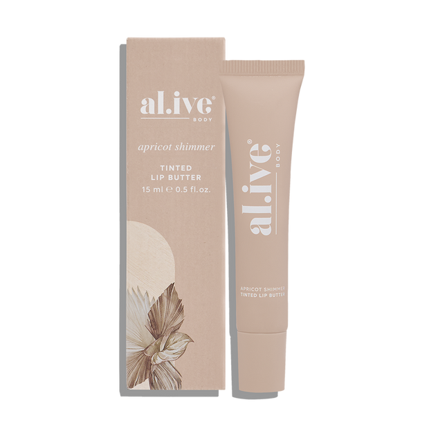 al.ive body Tinted Lip Butter Apricot Shimmer 15 ml tube