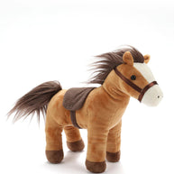 Cuddly chestnut horse stuffed animal for children