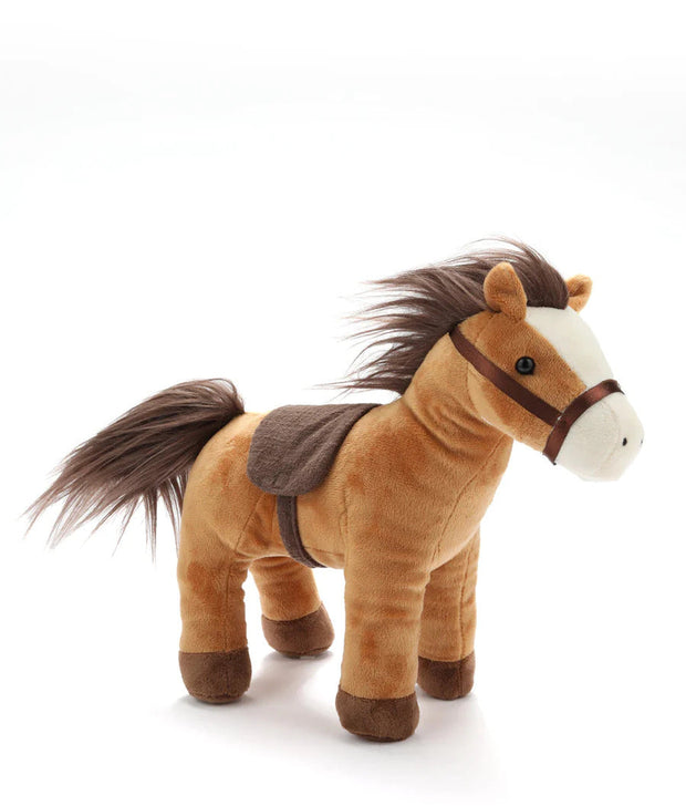 Cuddly chestnut horse stuffed animal for children