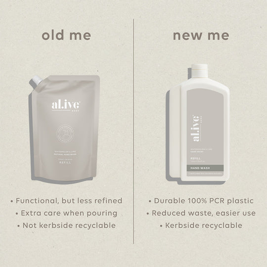 Vegan hand wash refill in recyclable Australian-made packaging