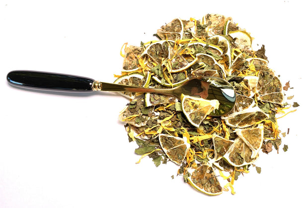 Organic lime, spearmint and pink salt herbal tisane