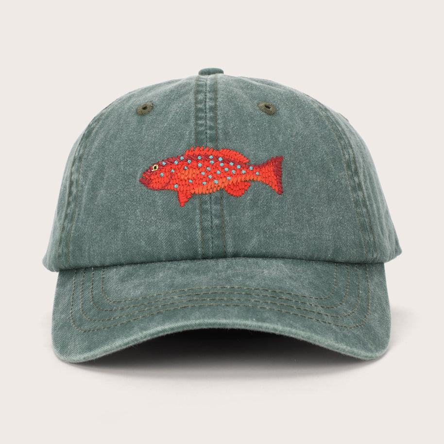 Pallion Point Coral Trout Lid faded green cotton cap