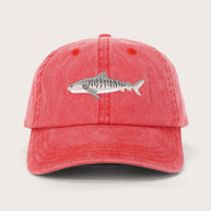 Pallion Point Tiger Shark Lid faded red washed cotton cap