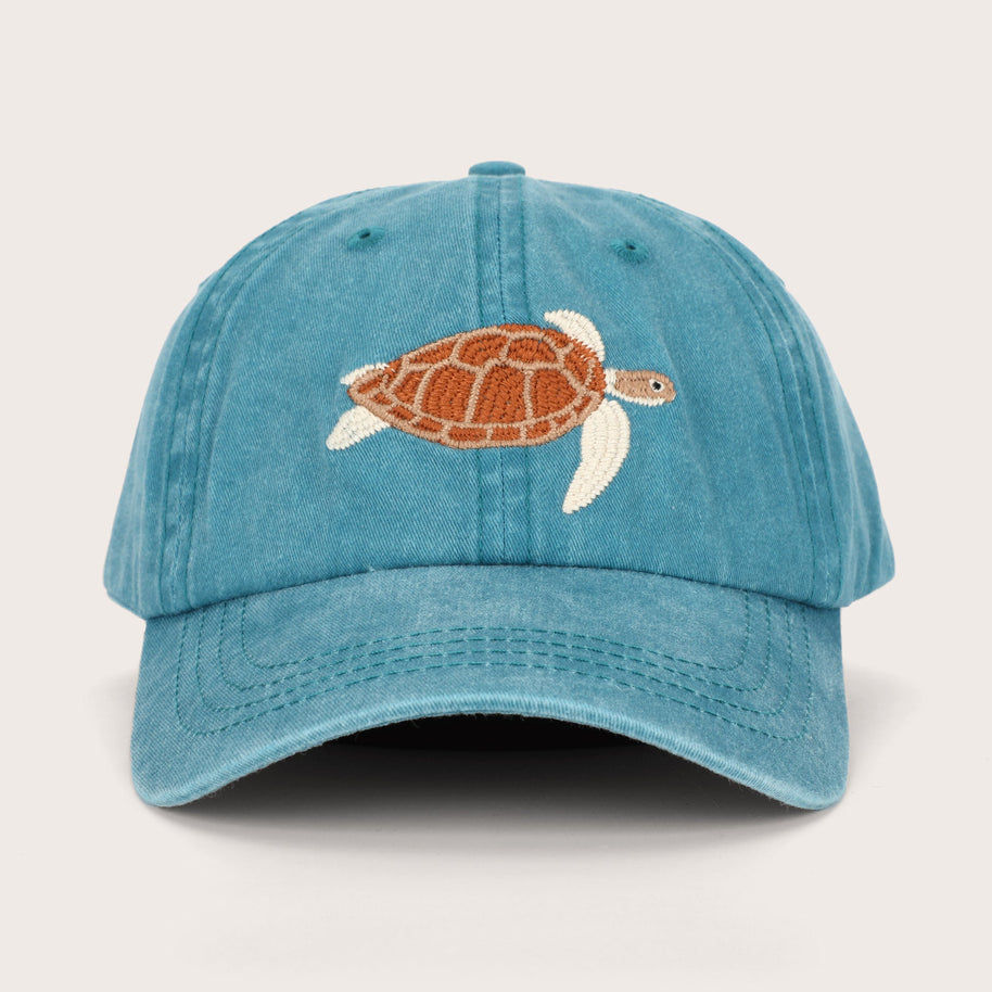Pallion Point Turtle Lid ocean blue washed cotton cap
