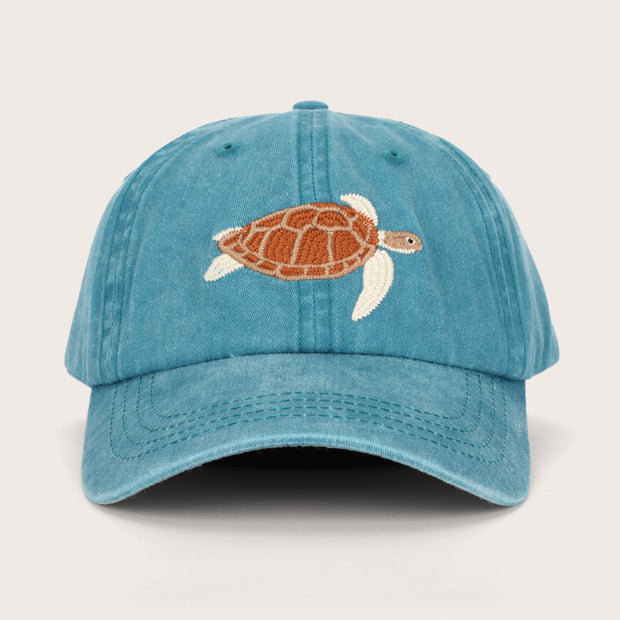 Pallion Point Turtle Lid ocean blue washed cotton cap