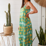 Slip dress maxi with exclusive print