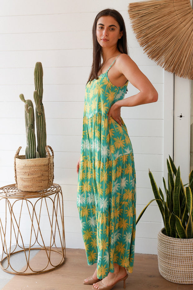 Slip dress maxi with exclusive print