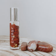 Summer Salt Body Energy Roller with Red Jasper crystal and 24k gold