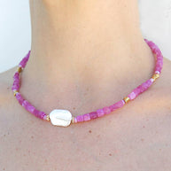  Pink Pearl Necklace handmade in Geelong Australia