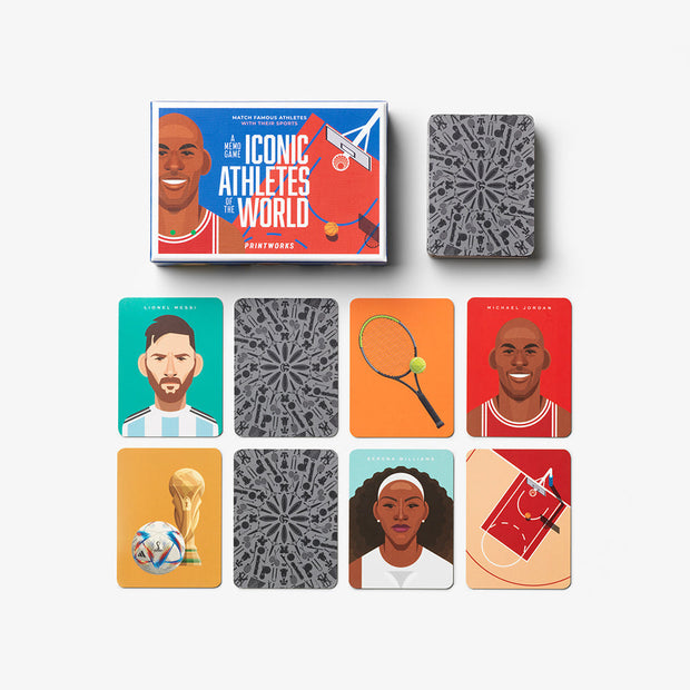 Printworks Iconic Athletes memory card game box