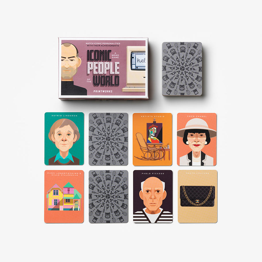 Printworks Iconic People memory game box and cards