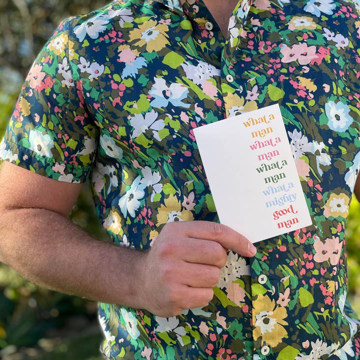 Rainbow retro typography Father's Day card
