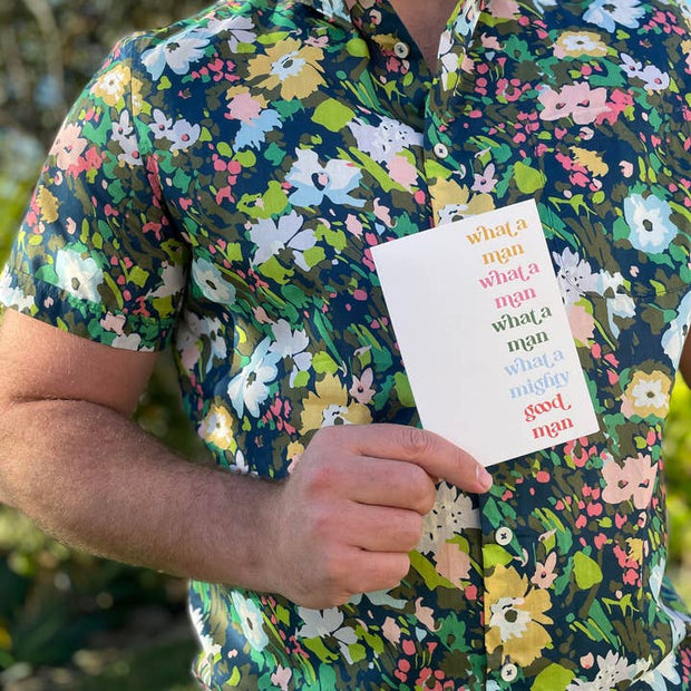 Rainbow retro typography Father's Day card
