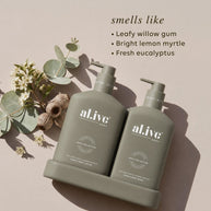 Refillable al.ive body bathroom duo in native lemon myrtle scent