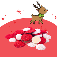 Milk chocolate freckles with colourful sprinkles in fun Christmas packaging