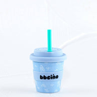 Reusable bamboo fibre cup with blue surf and sunshine print