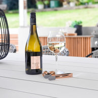 Reusable wine chiller pearls with copper tongs