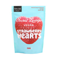 Sweet Lounge Vegan Fizzy Strawberry Hearts 130g pouch
