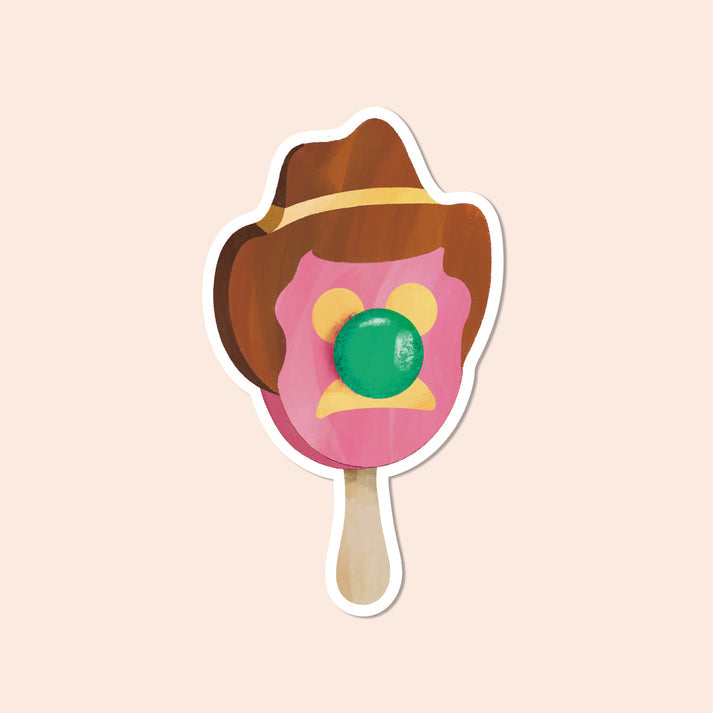 Bubble O’ Bill vinyl sticker featuring a retro ice-cream illustration by The Bright Co.