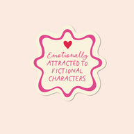 The Bright Co Fictional Characters Vinyl Sticker with pink text design