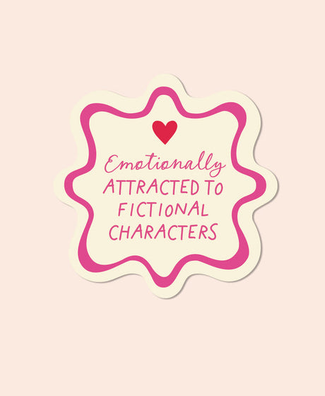 The Bright Co Fictional Characters Vinyl Sticker with pink text design