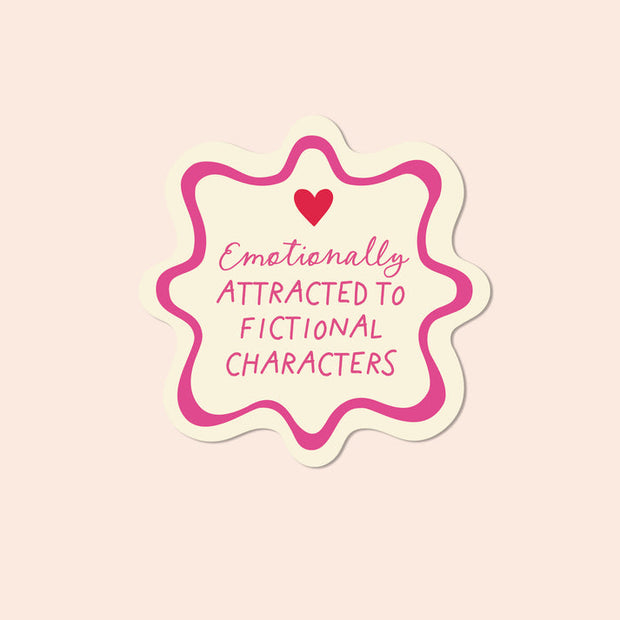 The Bright Co Fictional Characters Vinyl Sticker with pink text design