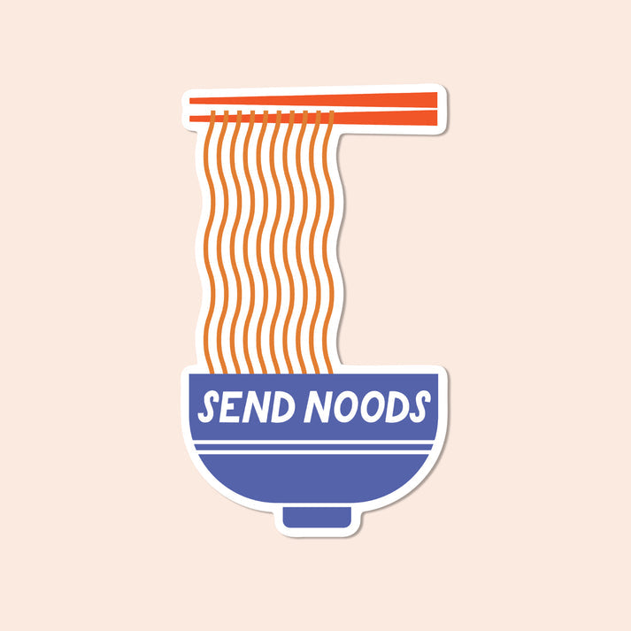 The Bright Co Send Noods Vinyl Sticker with noodle bowl design