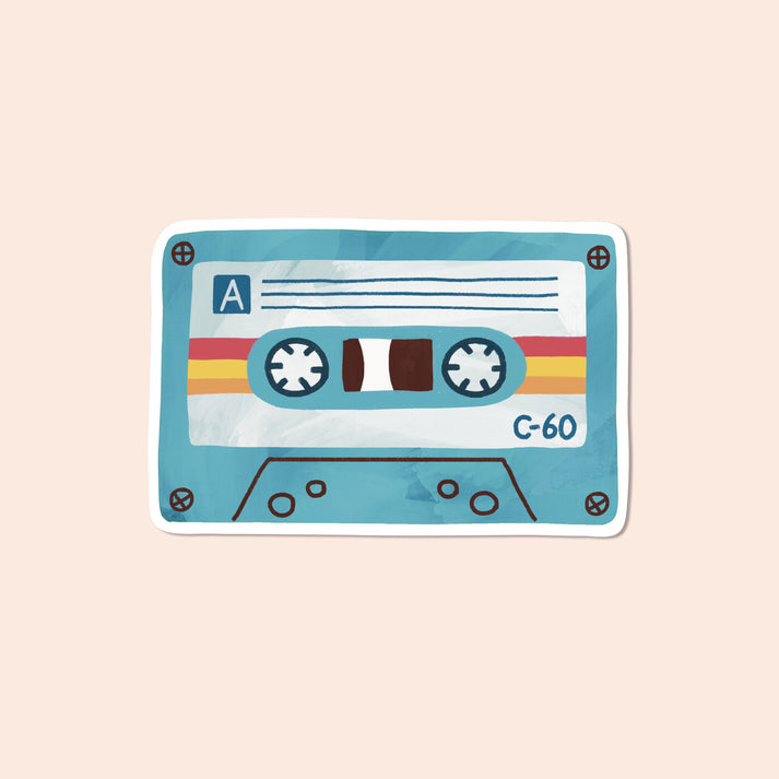 The Bright Co Cassette Tape Vinyl Sticker retro design