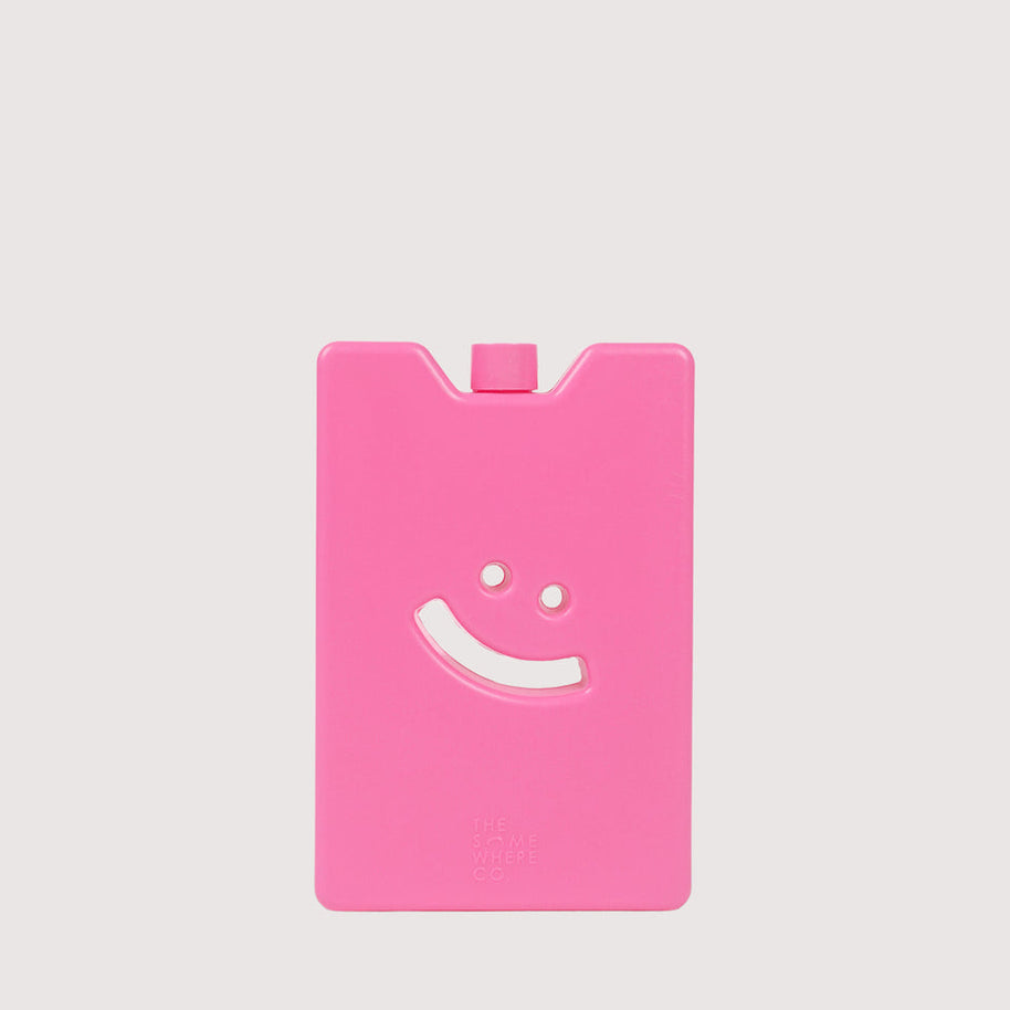 Slim reusable ice pack with embossed smiley design