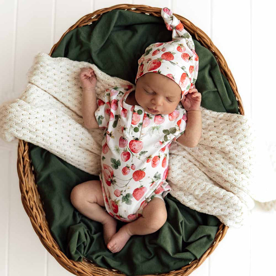 Snuggle Hunny Strawberry Short Sleeve Organic Bodysuit