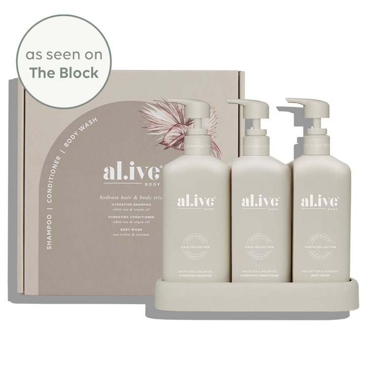 Al.ive Body Hydrate Hair & Body Trio (Shampoo, Conditioner & Body Wash – 3 × 300 ml)