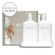 al.ive body Wash & Lotion Duo Mango & Lychee with tray