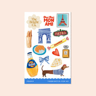 The Bright Co France Croissant Sticker Sheet with Paris-themed designs