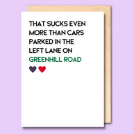 Unseasoned Greetings Greenhill Road ‘That Sucks Even More’ sympathy card