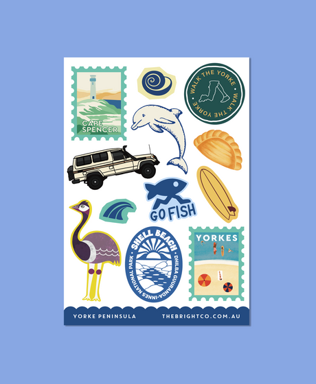 The Bright Co Yorke Peninsula Sticker Sheet featuring Cape Spencer lighthouse