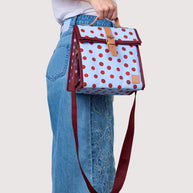 The Somewhere Co. Satchel Lunch Bag in Freckle print