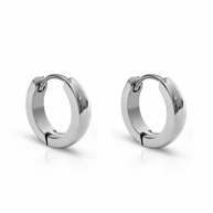 9mm silver plated stainless steel huggie hoops