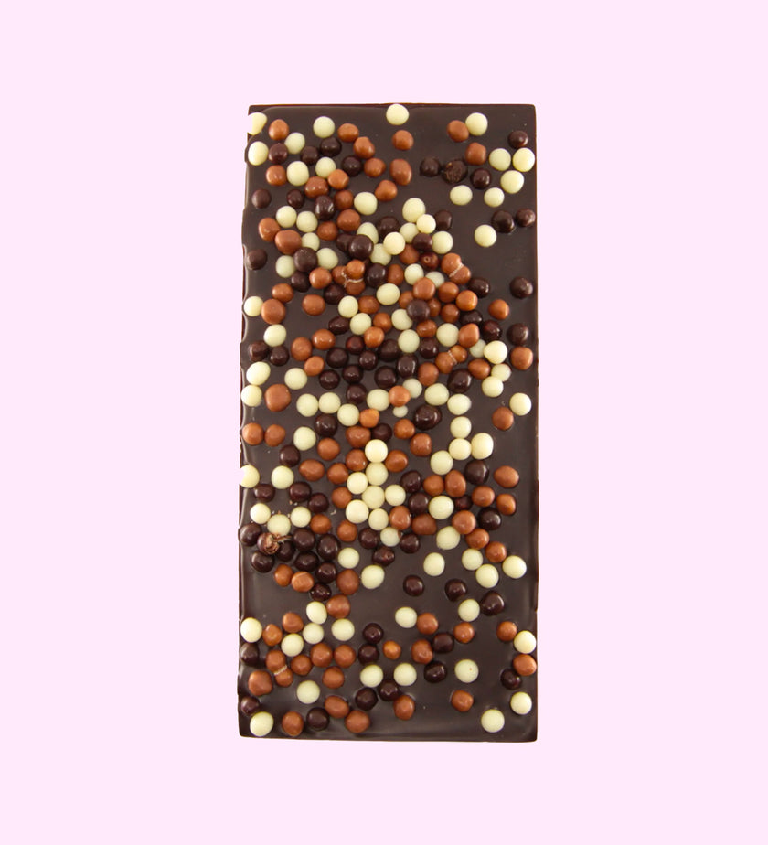 Freckleberry Triple Choc Crunch Block in dark chocolate 100g