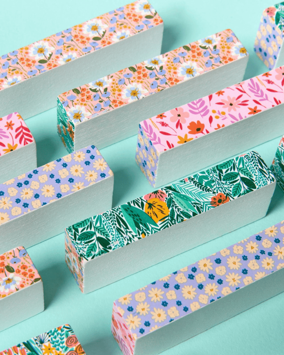Floral block-stacking game for family and party nights