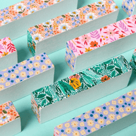 Floral block-stacking game for family and party nights