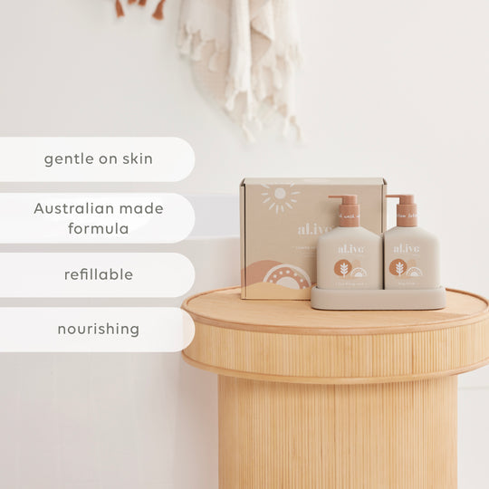 Al.ive Baby Hair & Body Duo – Calming Oatmeal (Wash & Lotion, 2 × 320 ml)