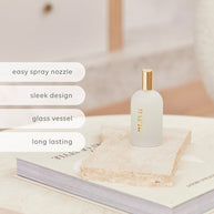 Vegan home fragrance spray, elegant vessel, Australian-made