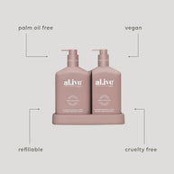 Eco-friendly wash & lotion duo in minimalist tray