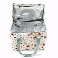 Fruit print insulated kids lunch bag with carry handles