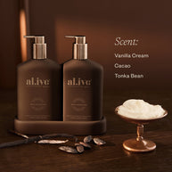 Vanilla Cream & Tonka Bean bathroom duo with matching tray