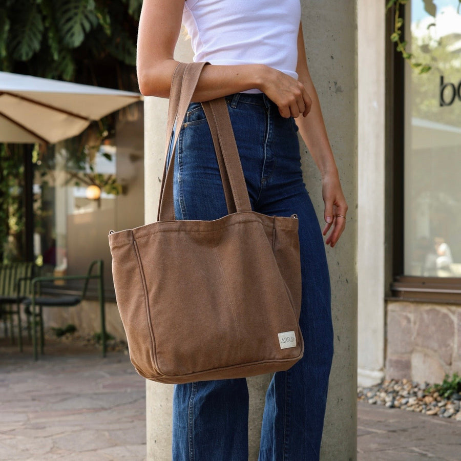 Warm mocha everyday tote and nappy bag by Array Bags