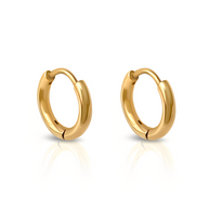 Waterproof anti-tarnish gold huggie earrings, 8mm size