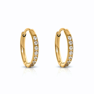 Waterproof anti-tarnish gold sleeper earrings, 10mm size