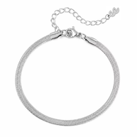 Waterproof anti-tarnish silver chain bracelet, 3mm width